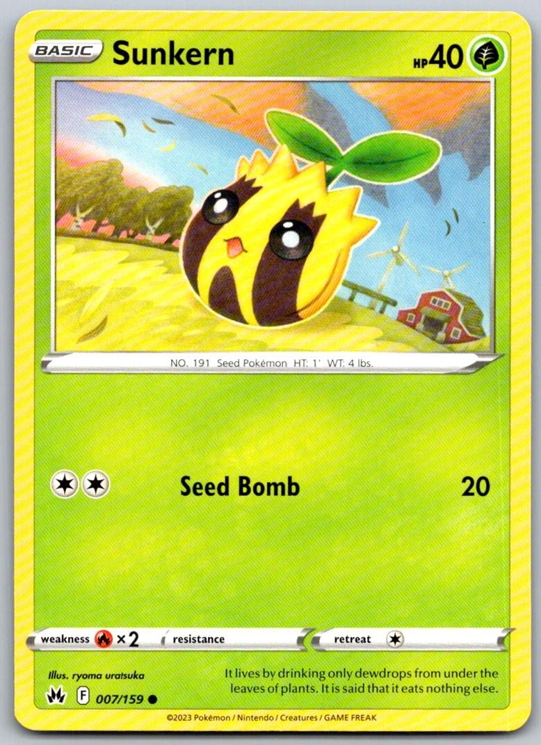 Sunkern 007/159 Common Crown Zenith Pokemon Near Mint
