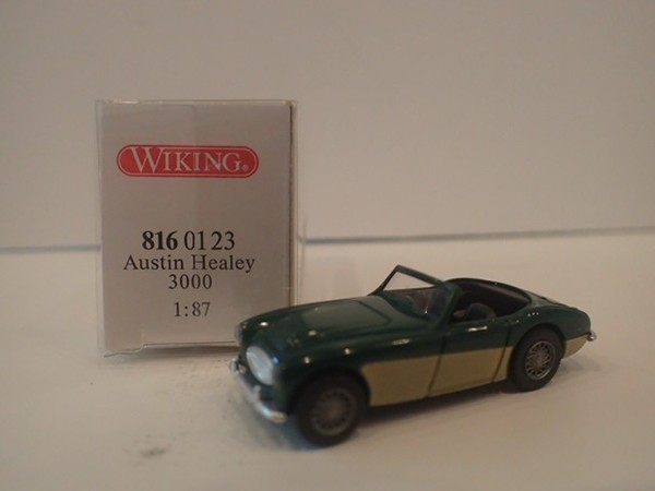 Wiking Pkw Austin Healey Cabrio 3000 GrüN Weiß 8160123 816 01 23 H0 1:87 Ovp-image