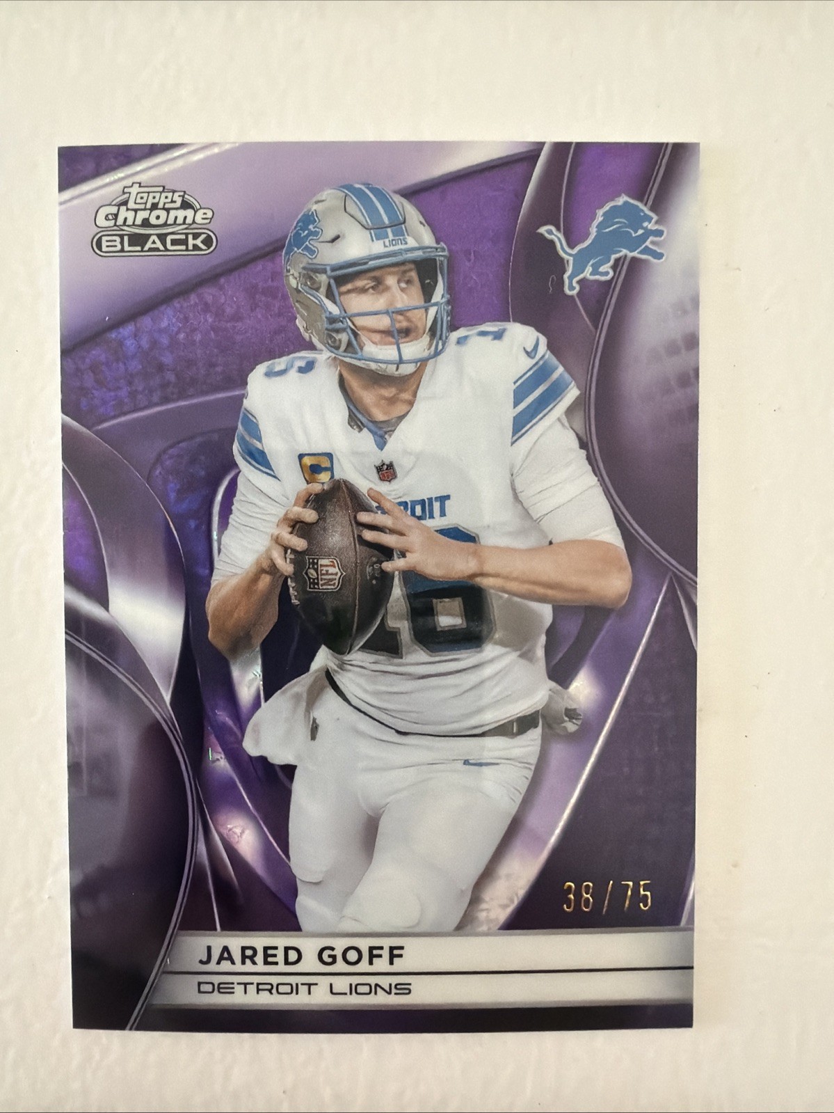 2025 Topps Chrome Black - Purple Jared Goff Lions 38/75