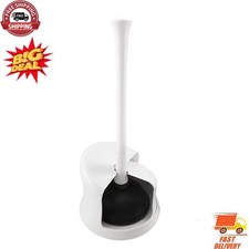 Twister Toilet Plunger W/ Storage Caddy Cleaning Tools Durable Bathroom White US