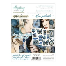 Mintay BLUE PORTRAITS - 6x8 Art Journal Paper Pad 24 Sheets Junk Journal Cards