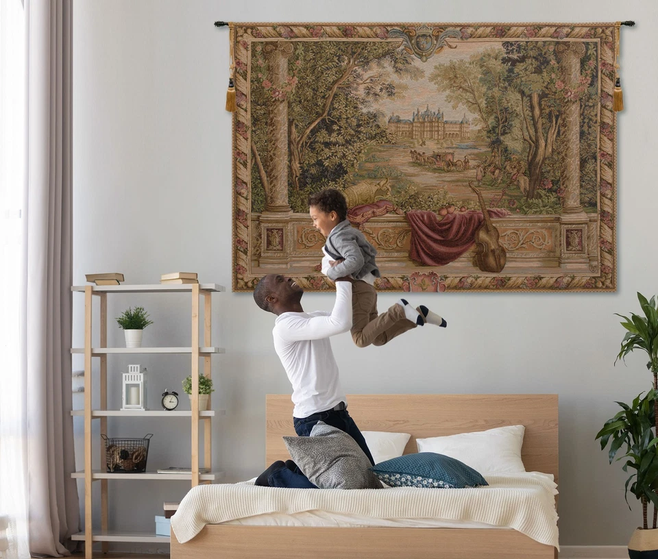 Verdure Au Chateau II пейзаж сплетенный жаккард французский гобелен настенный подвес - Изображение 3 из 4