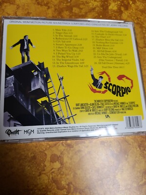 スコルピオ　オリジナル・サウンドトラック　CD　音楽ジェリー・フィールディング SCORPIO Soundtrack CD, Jerry Fielding, Quartet, QR547