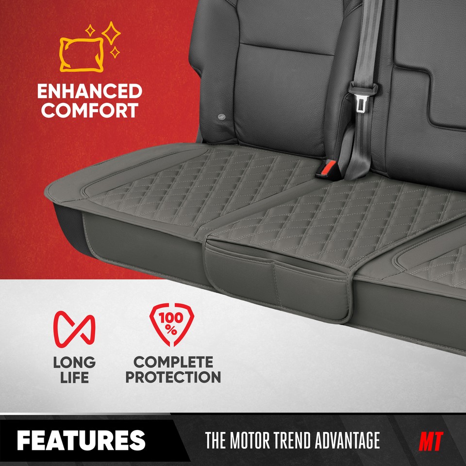 MotorTrend Diamond Stitched Rear Seat Bottom Covers for Vehicles Car ...