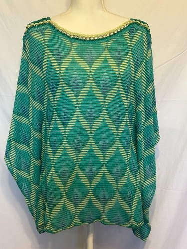 MARE Cecilia Prado ~Women Green Crocheted w/Chain Boho Top /Tunic ~Size P/S - Picture 7 of 10