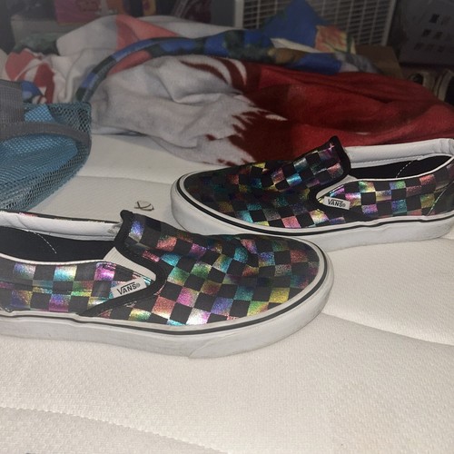Size 6 - VANS low top, rainbow, checkered - Picture 3 of 8