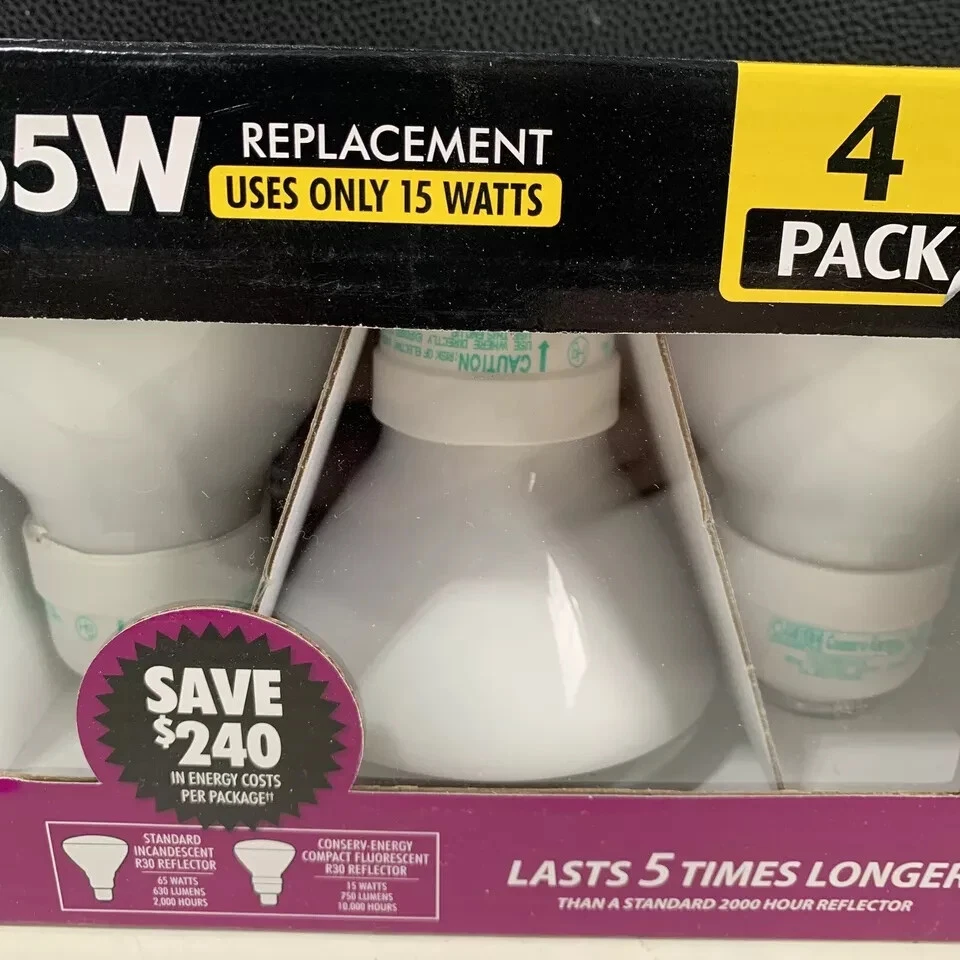 Feit Electric R30 Reflector Lamp Bulb 65W 2x 4 Pack, 750 Lumens 15 Watt - Image 4 of 4