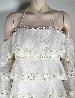 ZIMMERMANN IVORY CREAM LACE RUFFLE TIER DRESS OFF SHOULDER DOT, WORN ONCE SIZE 1 | eBay ZIMMERMANN IVORY CREAM LACE RUFFLE TIER DRESS OFF SHOULDER DOT, WORN ONCE SIZE 1 | eBay
