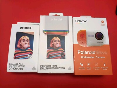 Polaroid Wave Underwater 18mp 4K UHD Camera Package BRAND NEW FACTORY  SEALED