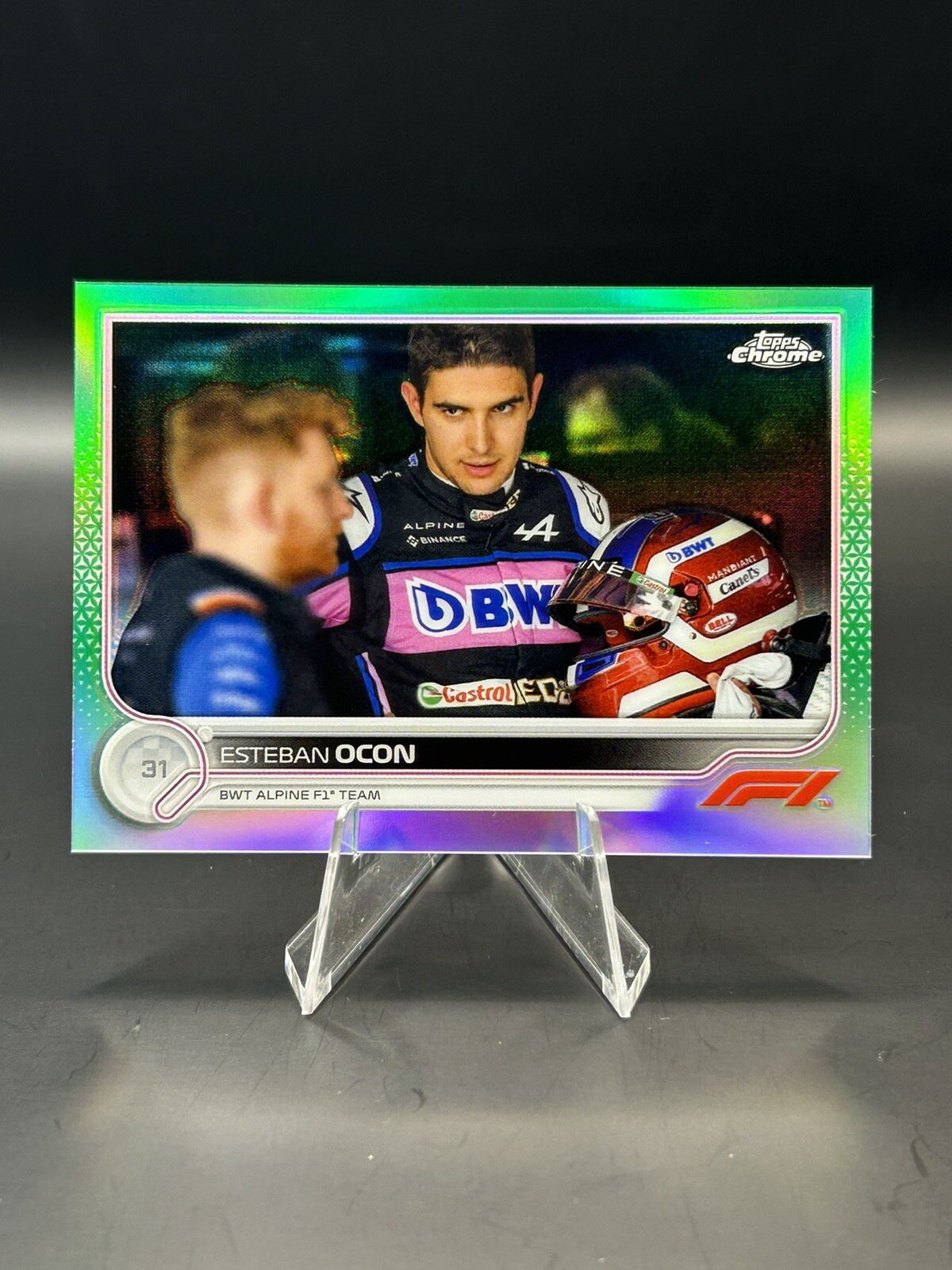 2022 Topps Chrome Formula 1 - F1 Racers Green Refractor #43 Esteban Ocon /99