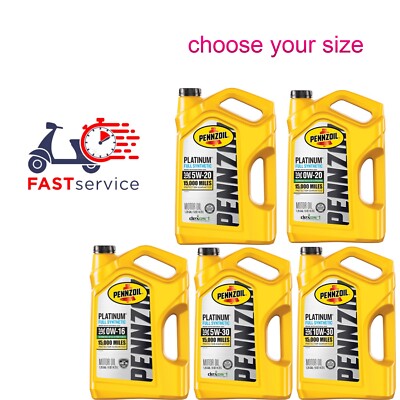 Pennzoil Platinum Full Synthetic 5W-30 Gasoline Engine Oil, 5 Quart