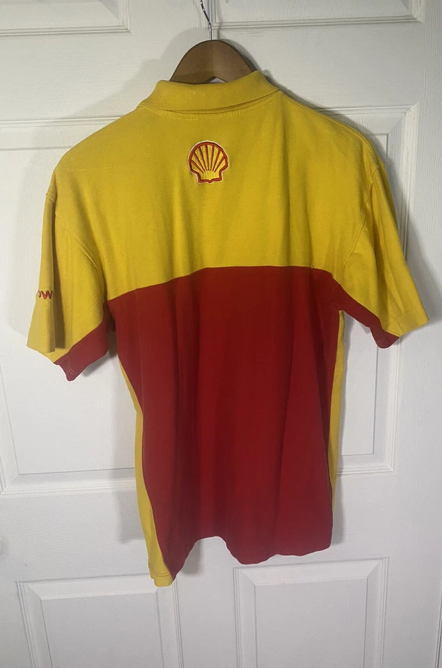Kevin Harvick Pennzoil Shell Fuel Red Yellow Logo Sz Medium Polo Racing Shirt - Image 2 of 4