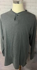 Columbia Gray Henley Long Sleeve Shirt Men's Size 2XL