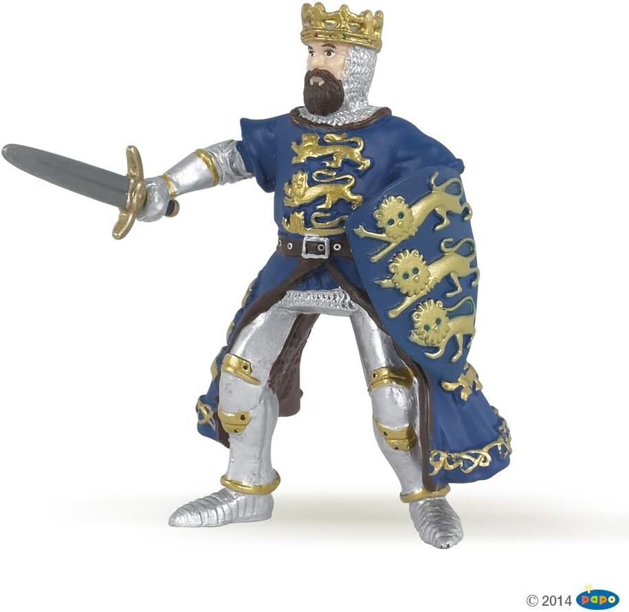 Papo 39329 Синий Король Ричард СРЕДНЕВЕКОВЫЙ-Фигурка в стиле ФЭНТЕЗИ, разноцветная