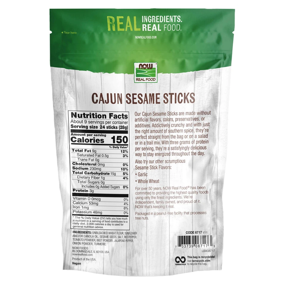 NOW Cajun Sesame Sticks - 9 oz  Product of the USA, No Preservatives, Additives - Image 2 of 4