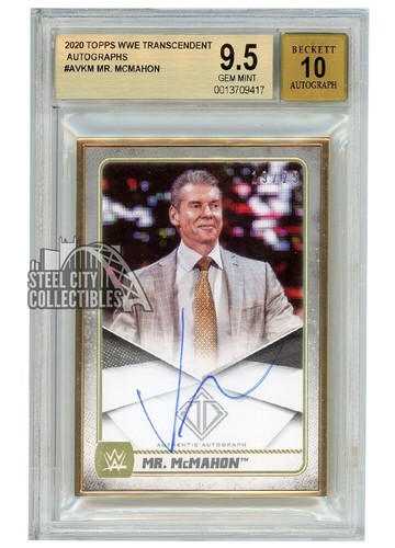 Mr. Vince McMahon 2020 Transcendent WWE Auto Card #A-VKM 19/25 BGS 9.5 AUTO 10