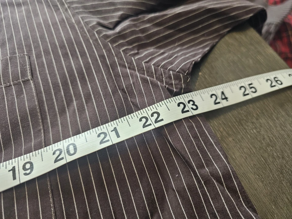 Eighty Eight Men's Brown Striped Long Sleeve Dress Shirt Size L - Image 4 of 4