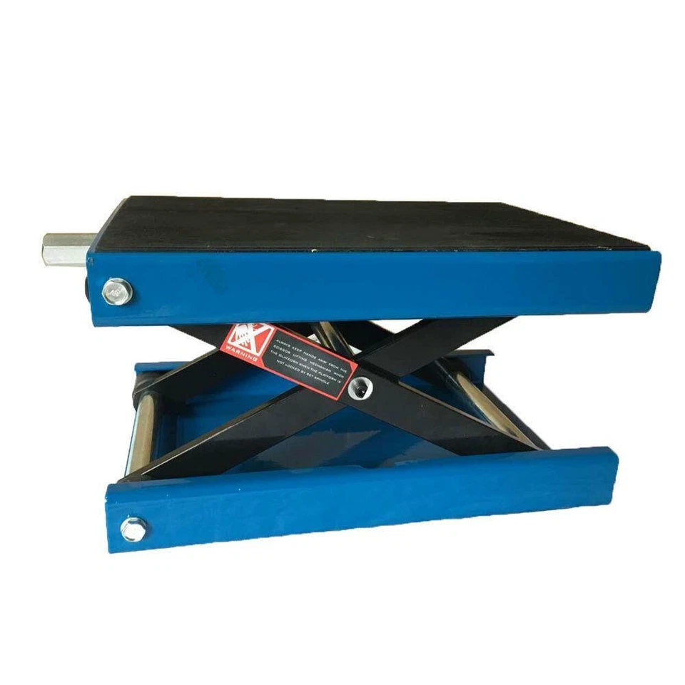 1100LB Deck Motorcycle Center Scissor Lift Jack Hoist Stand ATV Blue