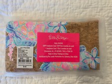 NWT Lilly Pulitzer GWP Cork Sunglasses Case Sea Glass Aqua Rainforest Retreat