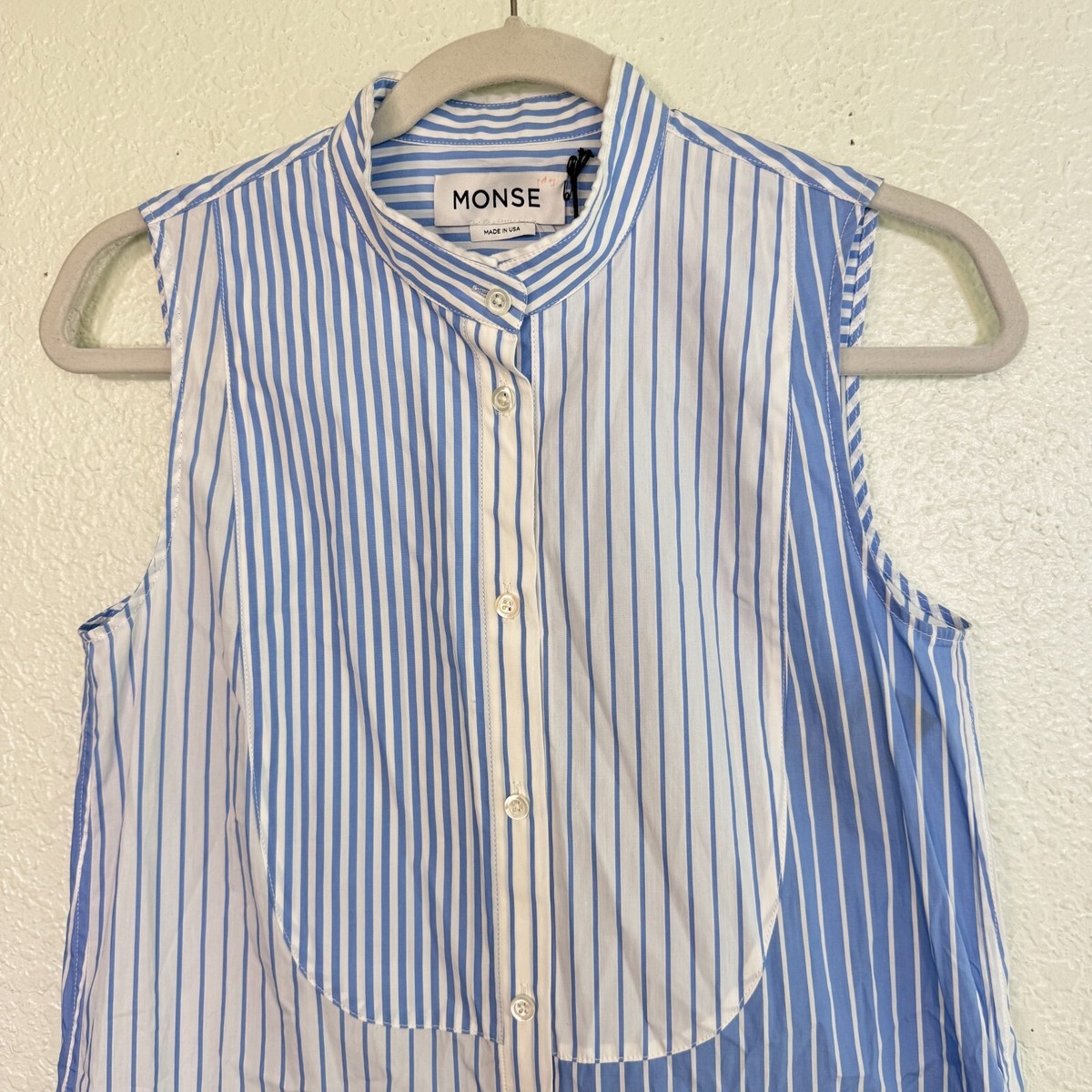 Monse Shirt Womens size Mix Striped Tunic Top Asymmetric Artsy