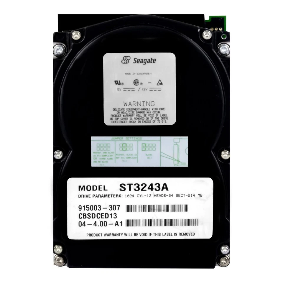 Hard Drive Seagate ST3243A 214MB 3800U/Min 32KB Cache Pata Ata Ide 3.5 " Inch - Image 2 of 3