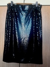 RARE Genuine Christian Dior Boutique Sequence Black Midi Slip Skirt Size M