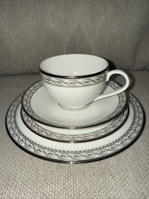 Gorham Brandywine 4 PC. Place Setting Platinum Border 1st Quality USA New No Box