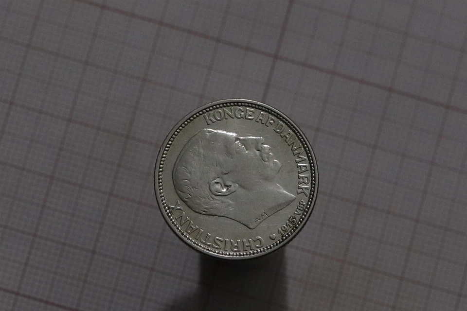 🧭 🇩🇰 DENMARK 1 KRONE 1915 SILVER B77 #42 - Image 3 of 3