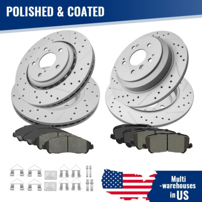 Front Rear Disc Rotors Ceramic Brake Pads For Honda Pilot 2016 - 2022 Ridgeline