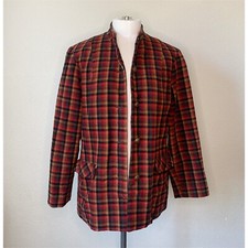 Vintage 70  s Colorful Plaid Jacket Coat Blazer