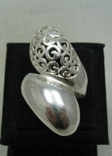 Stylish Long Genuine Sterling Silver Ring Solid 925 Hallmarked Handmade Empress