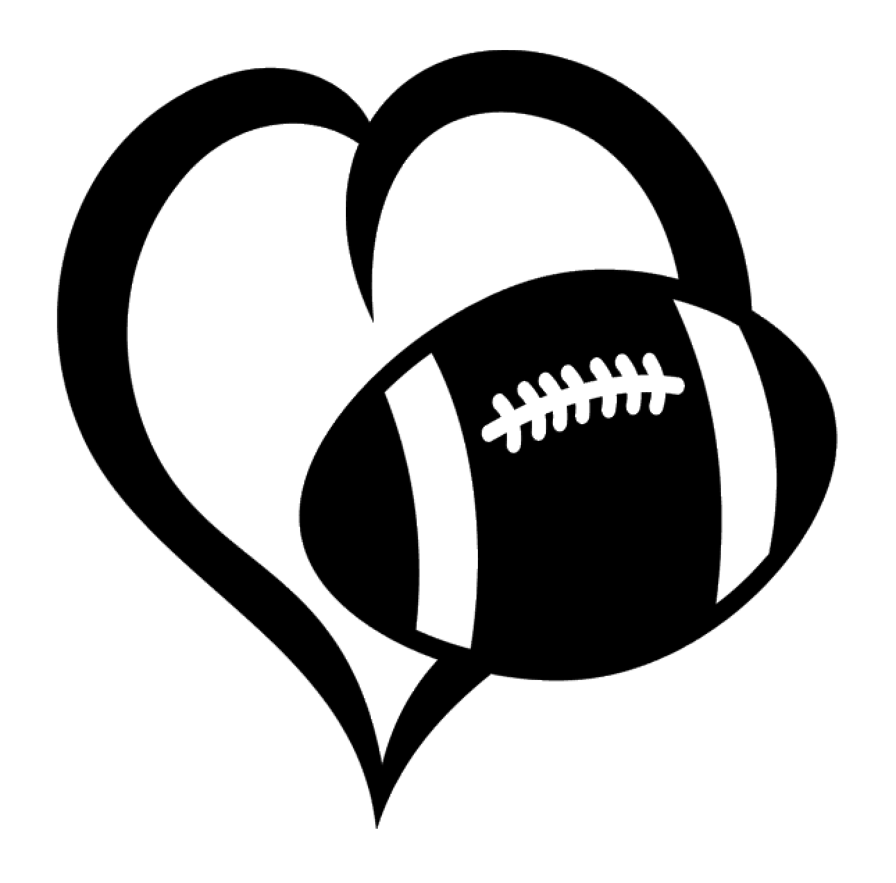 Football Heart Vinyl Decal Sticker For Home Cup Mug Glass Car Decor Choice a31