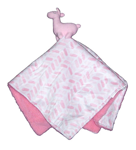 Just Born Llama Baby Blanket White Pink Sherpa Oversized Security Lovey 24"