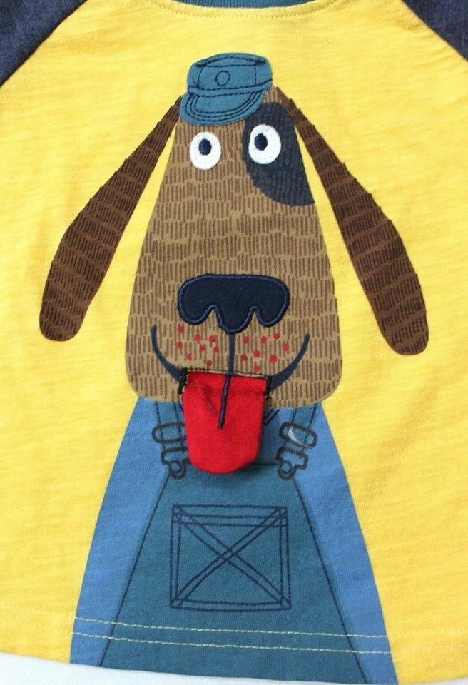 Koala Kids Short Sleeve Puppy Dog 3D Tongue T-Shirt Size 3-6M Yellow NWT - Image 4 of 4