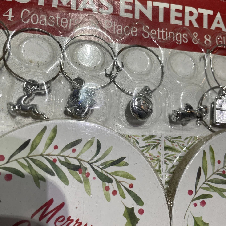 christmas table decoration entertaining coasters place settings glass charms 20 - Image 4 of 4