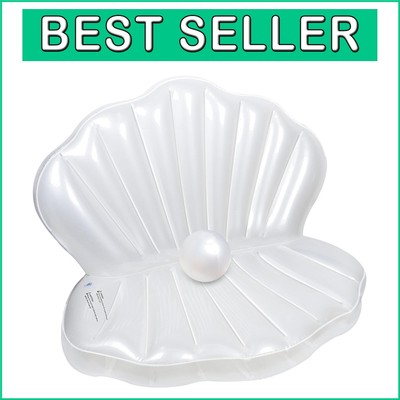 Large Inflatable Giant Clam Float for Mermaid Birthday Parties - 45.2 Inch