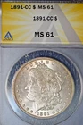 1891-CC Morgan Silver Dollar MS-61  Beautiful In Hand