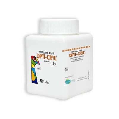 Opti-Cryl Heat-Curing Acrylic Resin Powder, Dark Pink Shade, 1Lb Bottle