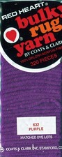  632 Purple - Red Heart Bulky Rug Yarn, Latch Hook, 320 pieces, acrylic