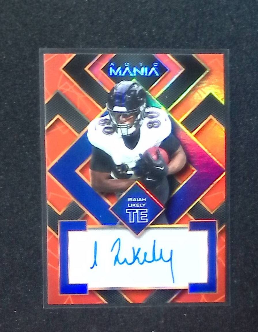 2022 Wild Card Auto Mania Isaiah Likely Auto Orange Baltimore Ravens