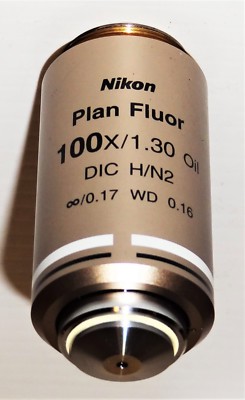 Nikon Microscope CFI PlanFluor 100X oil immersion Objective | eBay