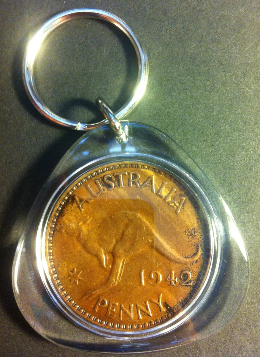 Awesome Collectible Australian 1942 Y. Perth Mint Birthday Penny Key Ring