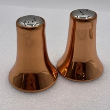 1977 Copper SALT & PEPPER SHAKERS 3” Coppercraft Guild Vintage