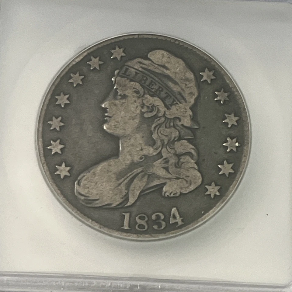 1834 50c ICG VG8 Capped Bust Half Silver Dollar - Image 3 of 4