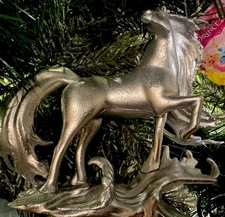 2025 Disney Silver Frozen Nokk Water Spirit Horse Elsa Christmas Ornament w Tag
