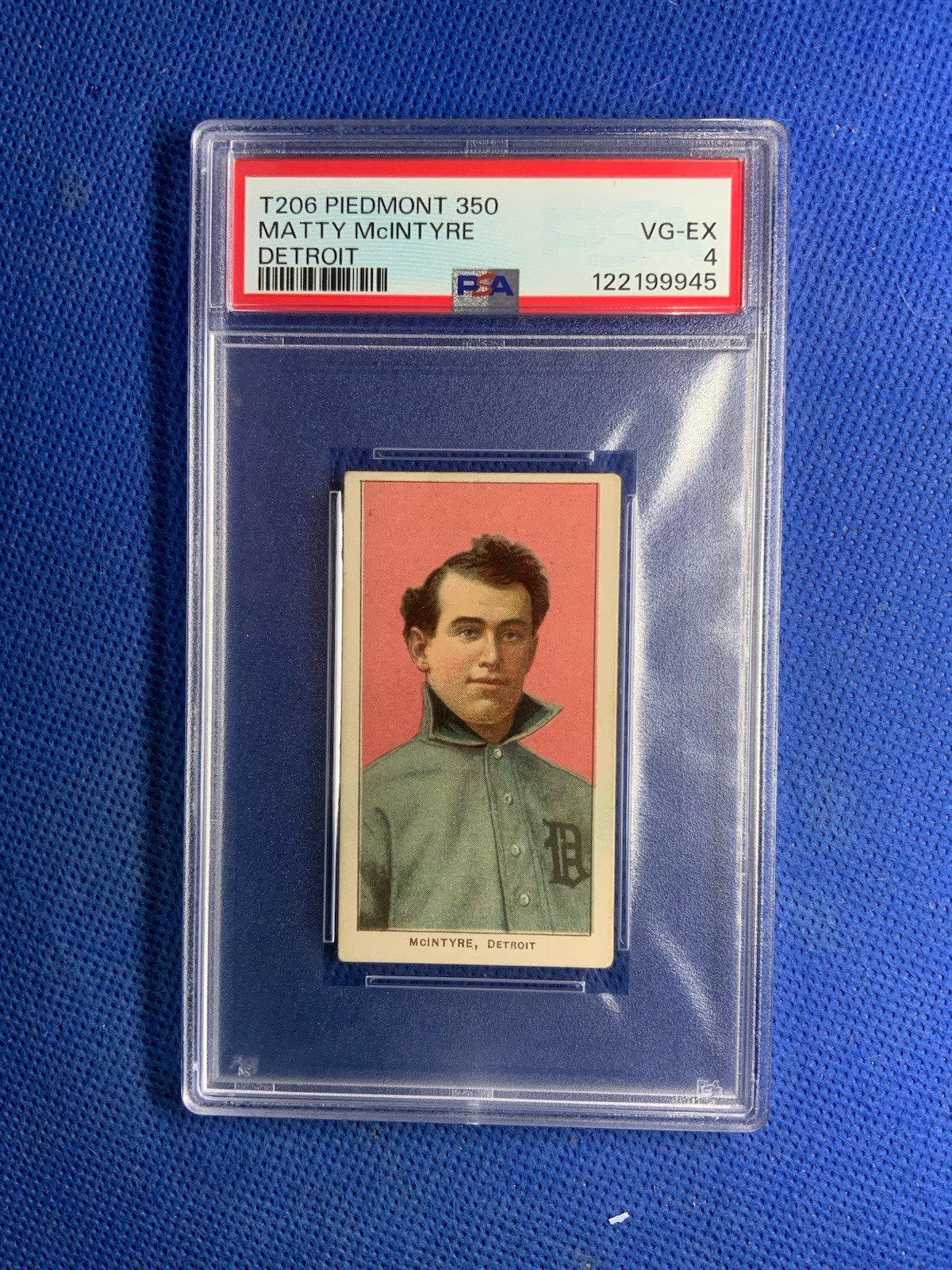 1909 T206 Piedmont Matty McIntyre PSA 4