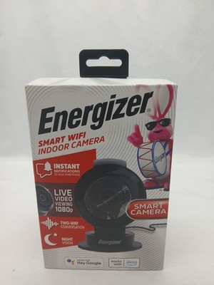 Energizer Smart Wifi Indoor Camera Live Video 1080p New Open Box EIX1-1003-BLK 