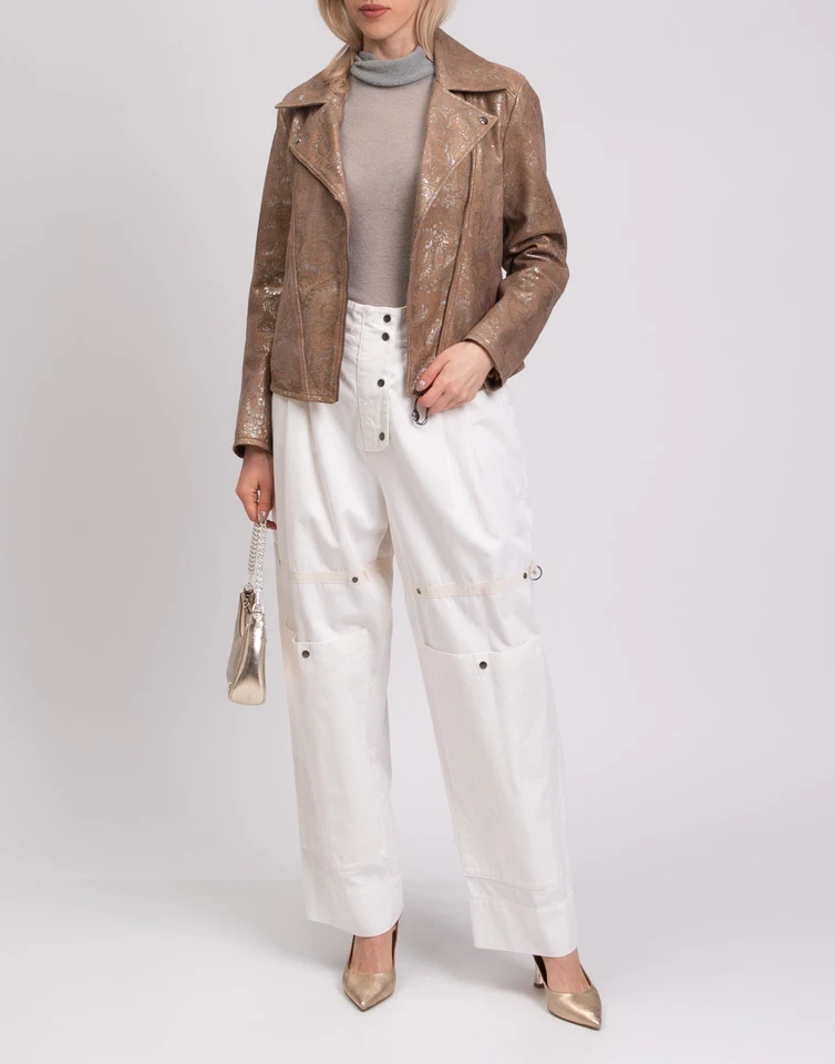 RRP €1200 D&G DOLCE & GABBANA Leather Jacquard Jacket IT42 US6 M Made in Italy - Image 2 of 4