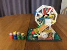 VTG 1966 FISHER PRICE LITTLE PEOPLE FERRIS WHEEL W/4 WOOD PEOPLE WORKS USA TOY