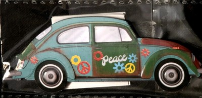 VW VOLKSWAGEN BEETLE MAGNET ''PEACE BUG'' 3 3/4 X 1 3/8'' BRAND NEW IN PACKAGE NICE